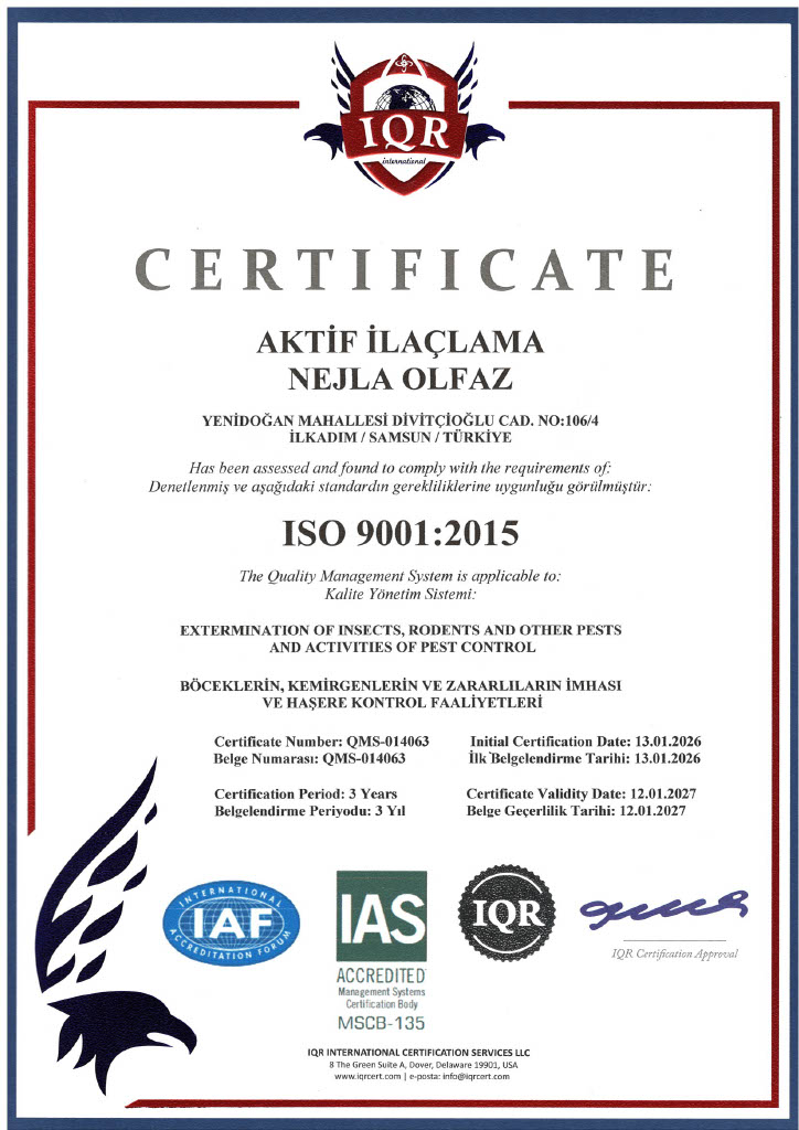 ISO 9001:2015 Kalite Yönetim Sistemi Sertifikası