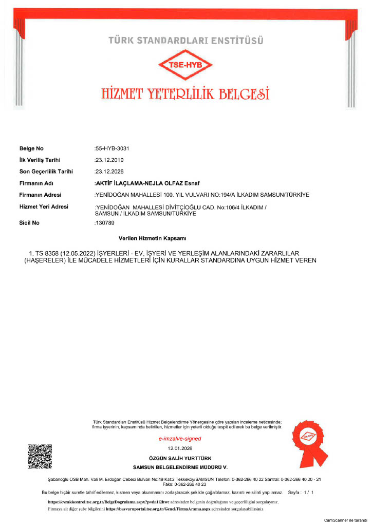 TSE Hizmet Yeterlilik Belgesi